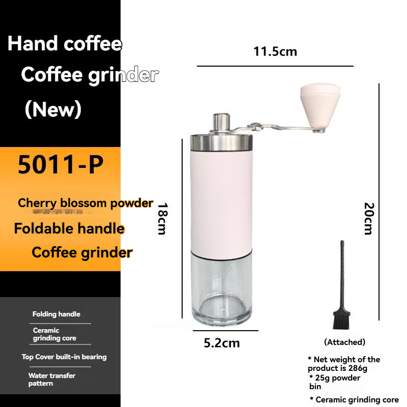 Portable Wood Grain Stainless Steel Crank Hand Hand Coffee Grinder